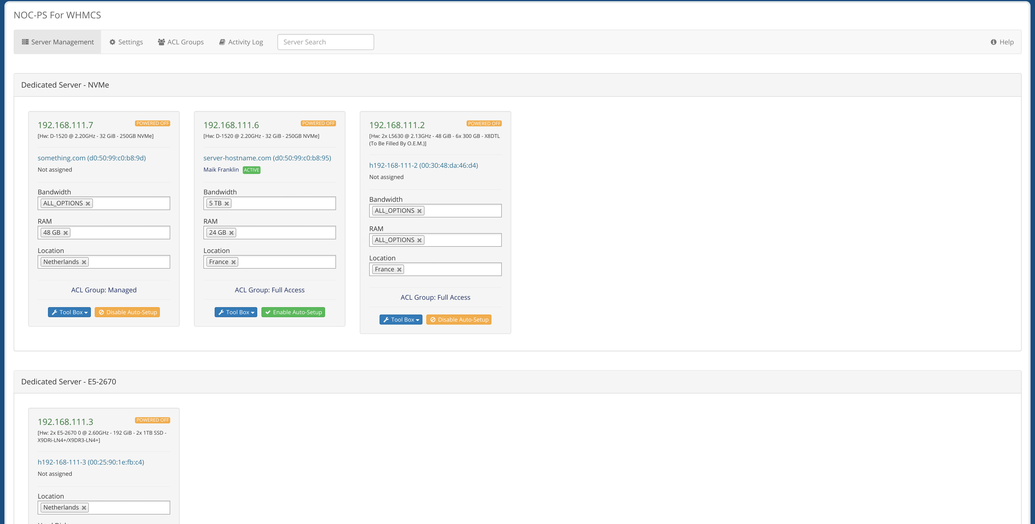 NOC-PS For WHMCS > Using Configurable Options > Nocps-servermanagement.png